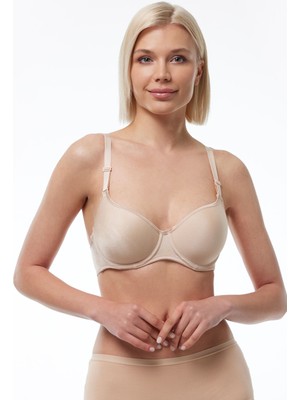 Malabadi Kadın Ten Toparlayıcı Dolgusuz Kaplı Balenli Sütyen 814