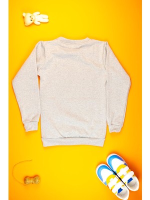 Yalçınoğlu Kız Çocuk Giyim - Yumuşacık Şirin Çiçek Baskılı Sweatshirt