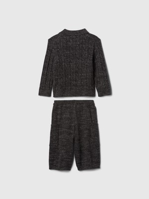 Gap Bebek Siyah Cable Örgü Triko Outfit Set