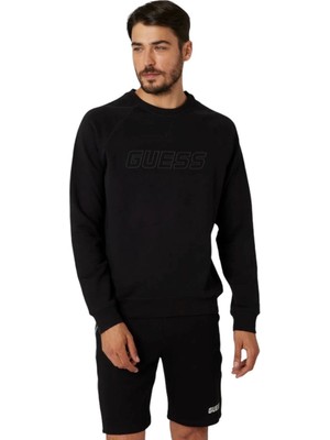 Guess Erkek Önü Logolu Aldwin Sweatshirt