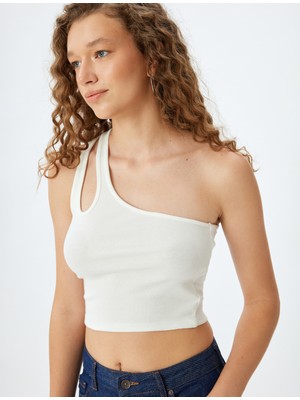 Koton Crop Atlet Tek Omuz Pencere Detaylı Kolsuz