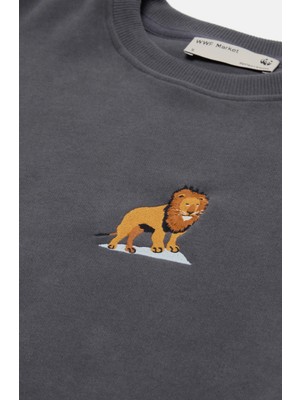 Wwf Market Aslan Oversize Supersoft Sweatshirt - Antrasit