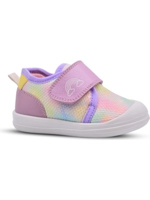 Kids A More Hugo Air File ve  Deri Detaylı Kız Bebek Ayakkabı Lila