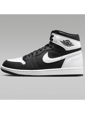 Nike Air Jordan 1 Retro High Og Unisex Sneaker Hakiki Deri Bilekli Günlük Spor Ayakkabı Siyah Beyaz