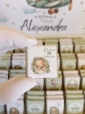 Naz Mutlu Tasarım Isme Özel Kutuda 48 Adet Etiketli Sütlü Madlen Bebek Hediyelik Çikolata