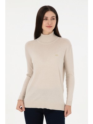 U.S. Polo Assn. Kadın Taş Basic Boğazlı Kazak 50288974-VR049