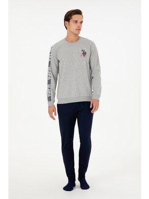 U.s. Polo Assn. Erkek Gri Melanj Pijama Takım 50301716-VR086