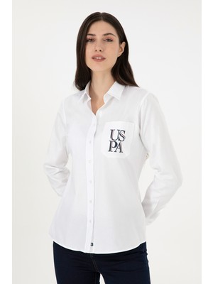 U.s. Polo Assn. Kadın Beyaz Gömlek Desenli 50291075-VR013