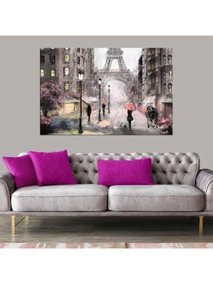 Miyrem Exclusive Serie"  Sulu Boya Paris Eyfel Kulesi Kanvas Tablo