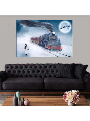 Miyrem Exclusive Serie"  Noel Baba ve Tren Kanvas Tablo
