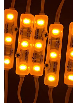 Demir Led 12 Volt 3 Lensli Samsung Modül Led Sarı (10 Adet)