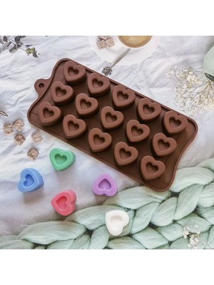 Tahtakale Toptancı Silikon Kalıp Kalp Ortası Şekilli   15 Li