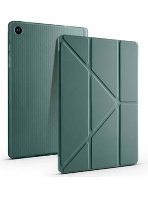 Redmud Teknoloji Samsung Galaxy Tab A9 Plus X210 X213 X215 X217 Uyumlu Kılıf Üçgen Standlı Kalem Bölmeli Tablet Kılıf