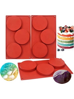 Tahtakale Toptancı Silikon Kek Sabun ve Epoksikalıbı Sığı 3 Lü Yuvarlak