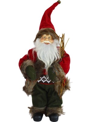 Yılbaşı Dekor Süsü Dekoratif Çalılı Noel Baba 35 cm