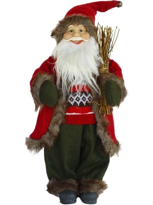 Yılbaşı Dekor Süsü Dekoratif Çalılı Noel Baba 45 cm