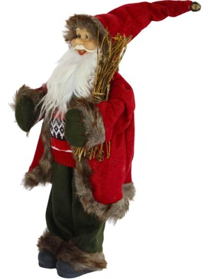 Yılbaşı Dekor Süsü Dekoratif Çalılı Noel Baba 45 cm