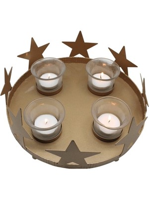 Yıldızlı Tealight Mumluk 4'lü 25CM