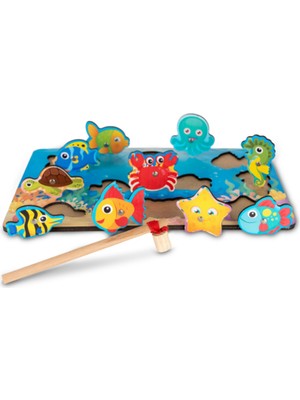 Hopiers Montessori Mıknatıslı Ahşap Balık Tutma Oyunu / 1+ Yaş / Eğitici, Eğlenceli ve Güvenli Ahşap Puzzle