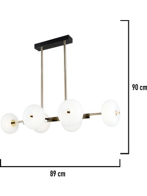 Apliqa Sanya Sıralı 60 Watt Siyah Gold Modern Oturma Odası, Yemek Masası Üstü,  Salon Avize