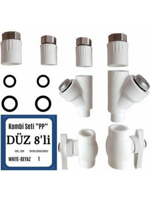 Kalde Kombi Seti Düz-8 Li Yeni Model-Kollu Beyaz