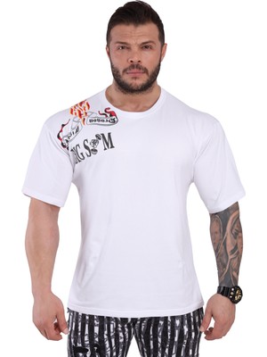 Dragon Pamuklu Beyaz T-Shirt Big Sam 2804