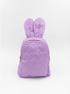 Chantaky 038 4500 Kalp Nakışlı Tavşan Desenli Çocuk Sırt Çantası Lila Tek Ebat