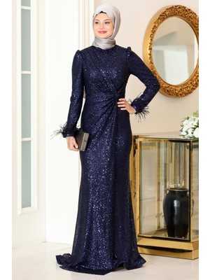 Modaviki Hüma Abiye Lacivert SN84