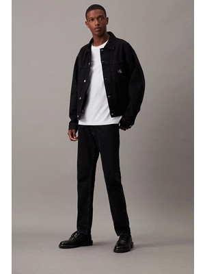 Calvin Klein Erkek Siyah Relaxed Denim Ceket