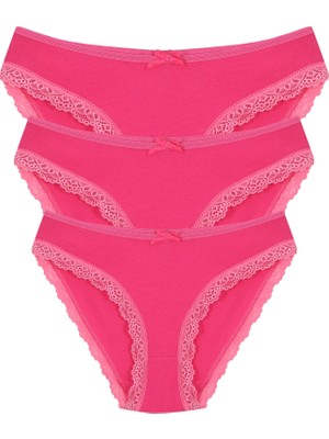 Akbeniz Pamuklu 3lü Külot Fuşya 40261