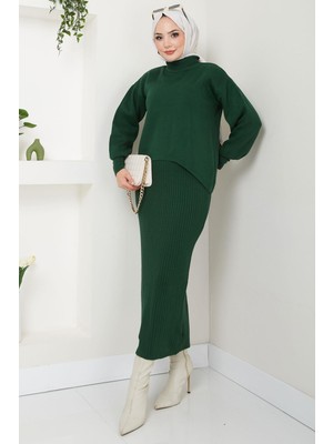 Jile Kazak Triko Takım Zümrüt Yeşili HM2597