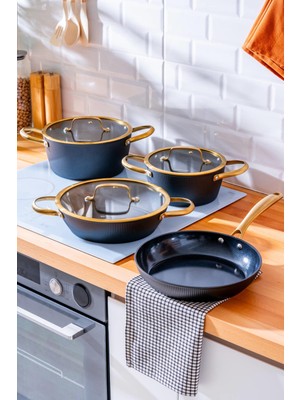 Acar Ultimate Pro 7 Parça Tencere Seti - Siyah