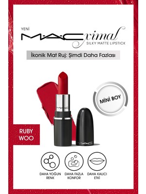 MACximal Mini Mac Silky Matte Lipstick - Ruby Woo 1.8g