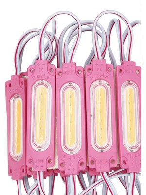 Demir Led 12 Volt 2 Watt Cob Led Modül Pembe (10 Adet)