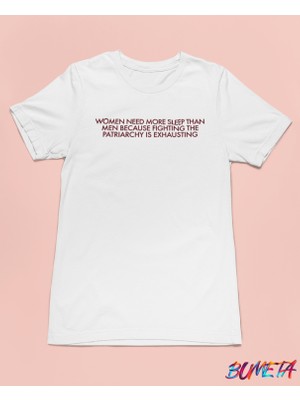 Bumeta Women Need More Sleep Than Men Kırmızı Unisex Tişört T-Shirt