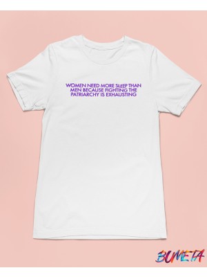 Bumeta Women Need More Sleep Than Men Mor Unisex Tişört T-Shirt