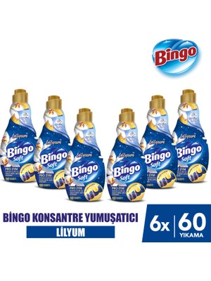 Bingo Soft Konsantre Çamaşır Yumuşatıcısı Lilyum 1440 ml X 6 Adet