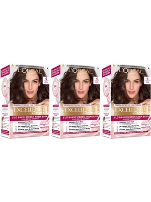 L'Oréal Paris Excellence Yenilenmiş Ambalaj Saç Boyası - Koyu Kahve x 3 adet