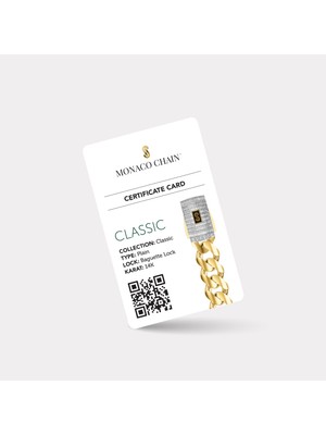 Atasay Monaco Chain Sarı Altın Bileklik Baget Kilit - 5.00 mm