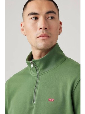 Levi'S Erkek Yarım Fermuarlı Yeşil Sweatshirt - 001Tu-0001