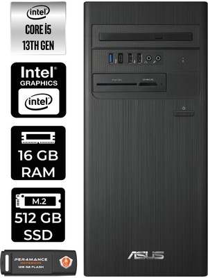Asus S500TE Intel Core I5 13500 16GB 512GB SSD Fdos Masaüstü Bilgisayar & Per4 USB Bellek 5135000020P312