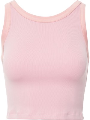 GIZIA Sırt Dekolteli Kolsuz Pembe Crop