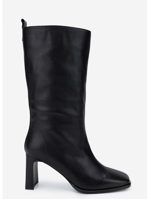 Valmenti Kadın Siyah Deri Topuklu Çizme 1055 2873 Bn Czm SK24-25 Sıyah Dr