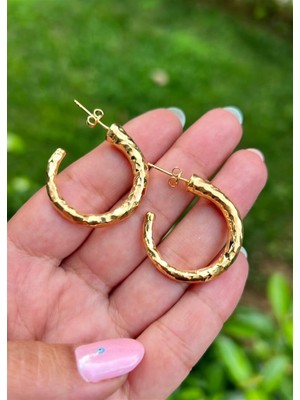 Defne Silver El Yapımı Dövme Küpe