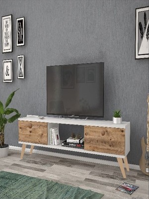 Mbes Mobilya Eda Beyaz-Atlantik 140 cm Tv Ünitesi