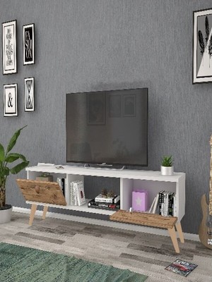 Mbes Mobilya Eda Beyaz-Atlantik 140 cm Tv Ünitesi