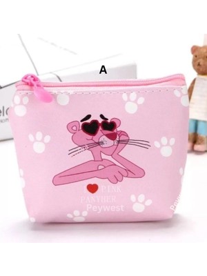 Peywest Pink Panther Kore Tarzı Mini 12Cmx10Cm Bozuk Para Cüzdanı Fermuarlı Küçük Kadın Cüzdanı