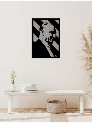 Artroya Atatürk Sembolü Metal Duvar Tablosu - Ev Duvar Dekorasyonu - 70 x 50 cm -Siyah - ATA-033