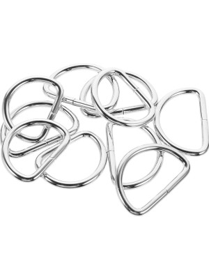 Tahtakale Toptancı Anahtarlık Montaj Halkası D Çanta Bağlantı Halkası 24x16 Mm (100 Adet)  Gümüş