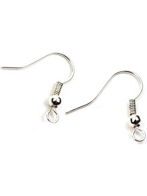 Tahtakale Toptancı Çengelli Küpe Kancası 10 Çift (20 Adet)  Gümüş